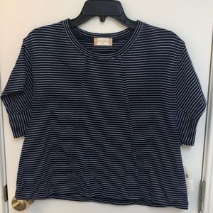 Striped cropped shirt